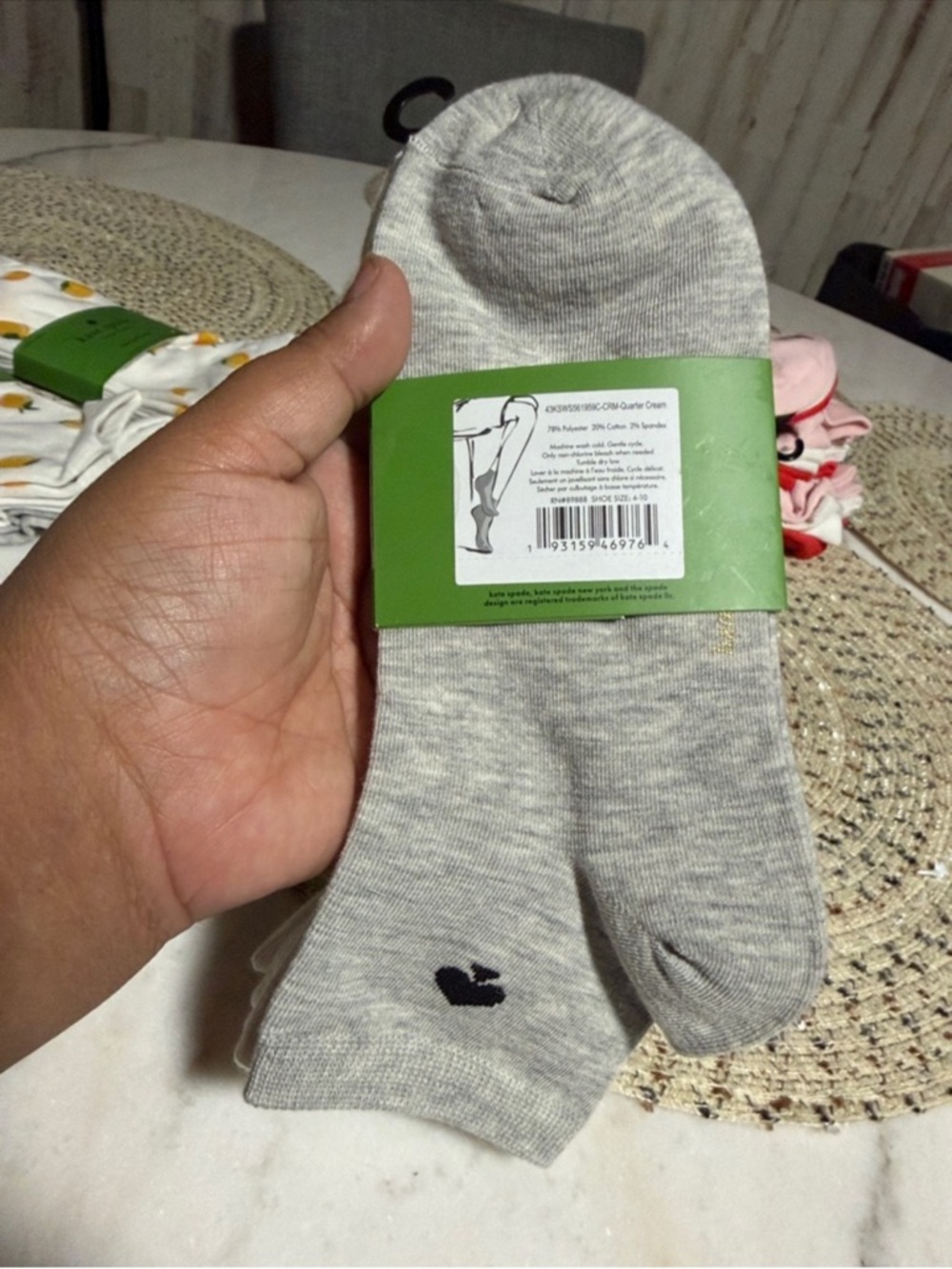 kate spade 3pair  Strawberry Low Cut Socks - Picture 6 of 7